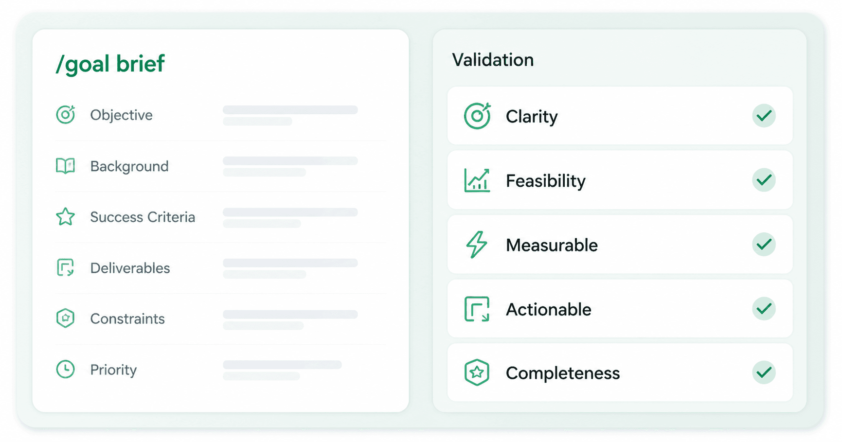 Goal Prompt Builder 目标简报与验证界面